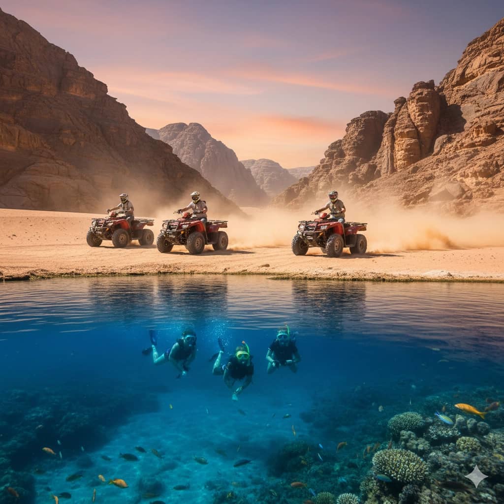 Three Pools Snorkeling & Wadi Qunai ATV Quad Safari